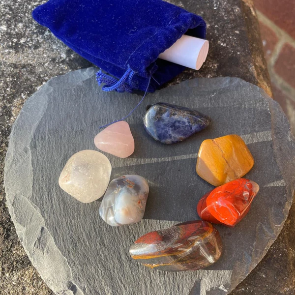7 mini crystal set in velvet bag and detailed information